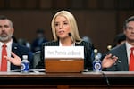 Pam Bondi, President-elect Donald Trump's choice to lead the Justice Department as attorney general, appears before the Senate Judiciary Committee for her confirmation hearing, at the Capitol in Washington, Wednesday, Jan. 15, 2025. Bondi is scheduled for a second day of testimony Thursday.