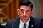 Department of Homeland Security Acting Secretary Chad Wolf appears during a Senate Homeland Security and Governmental Affairs Committee hearing to examine Department of Homeland Security personnel deployments to recent protests on Thursday, Aug. 6, 2020, in Washington. (Toni Sandys/The Washington Post via AP, Pool)