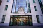 FILE - The outside of Westminster Magistrates Court is shown in London, Oct. 21, 2021. (AP Photo/Alberto Pezzali)
