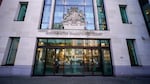FILE - The outside of Westminster Magistrates Court is shown in London, Oct. 21, 2021. (AP Photo/Alberto Pezzali)