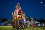 Drummers, dancers and other leaders gather to perform and socialize at the Phoenix Indian Center’s Gourd Dance and Social Powwow in the Steele Indian School Park in Phoenix, Ariz., on Oct. 12, 2024.