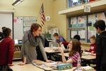 Ron Russell Language arts teacher Sadie Kenzler with Class Of 2025 student Ava in December 2019. The school is in comprehensive distance learning at least through January, which means interactions like these happen over a screen rather than in-person.