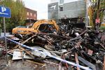 More than 100 firefighters responded following the explosion. Damage to the building made it impossible for crews to enter to put out the fire, so they stood on the street and doused it from the outside.
