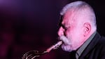 NAPOLI, ITALY - 2019/05/08: The saxophonist Peter Brotzmann, master of free jazz, during a concert in a deconsecrated church in Naples. (Photo by Marco Cantile/LightRocket via Getty Images)