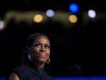 Former first lady Michelle Obama speaks during the Democratic National Convention Tuesday in Chicago.