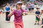 Hooping is a common activity at the Northwest String Summit. Hoopers take advantage of the open space within the 160-acre property that is Horning's Hideout.