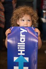 A young Hillary Clinton supporter in Portland
