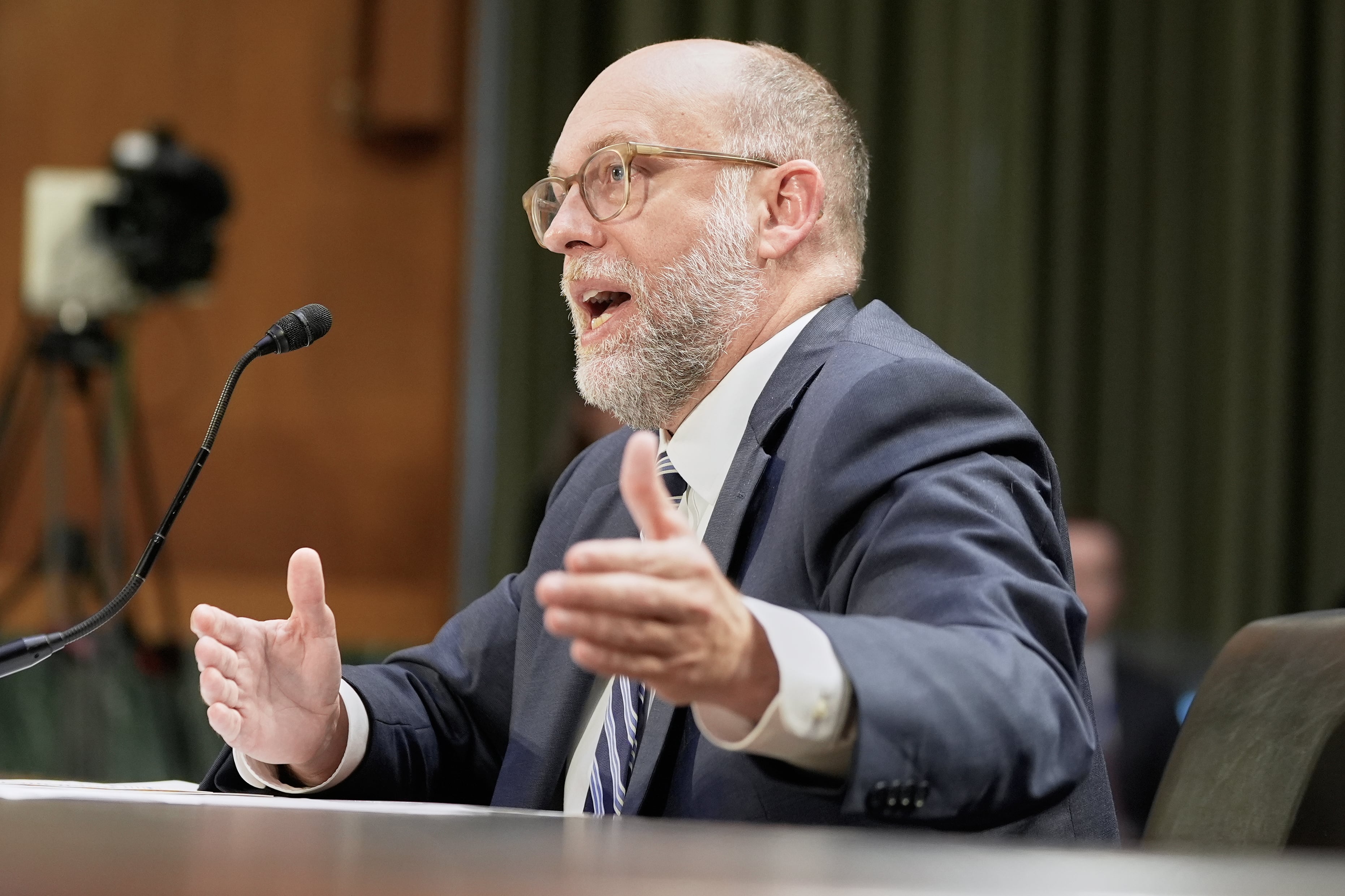 Office of Management and Budget director Russell Vought testifies during a Senate Appropriations Committee hearing on the rescissions package on Capitol Hill, Wednesday, June 25, 2025, in Washington.