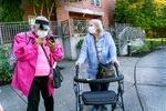 It took three years for Donna Duran, right, 82, to be get an apartment in the senior affordable housing complex at Rosemont Court in North Portland. An outbreak of Legionnaires’ Disease at Rosemont has killed one resident and sickened many others, forcing residents like Duran to seek other affordable housing. Her caretaker Shelley Jackson, 71, left, searches her phone to find information on relocation information provided by building owners Northwest Housing Alternatives.