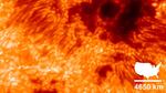 An image captured by the Daniel K. Inouye Solar Telescope in Hawaii shows sunspots on the star's surface.