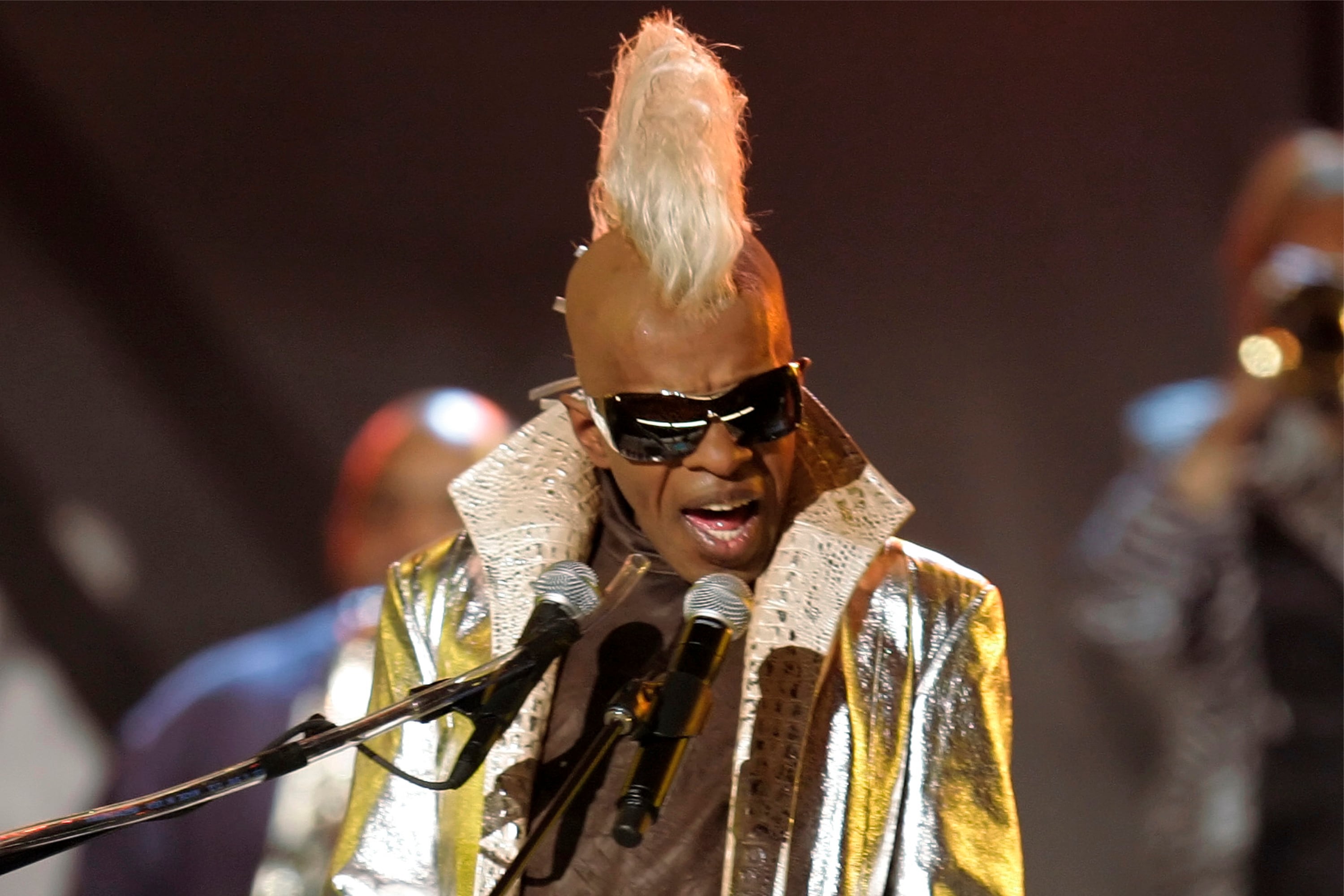 FILE - Sly Stone from the group Sly and the Family Stone performs at the 48th Annual Grammy Awards on Feb. 8, 2006, in Los Angeles.