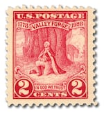 Images of George Washington praying appeared on postage stamps in the 1920s.