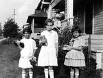 The first day of first grade for little Beverly (far right)