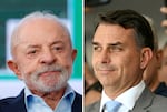 Brazil’s President Luiz Inácio Lula da Silva, left, and presidential candidate Flávio Bolsonaro, right, face off in an October 25 runoff after a tight first round.