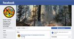A screenshot of a Facebook page for the South Central Oregon Management Partnership, or SCOFMP, which includes an image of a burning forest and the logo for the agency.