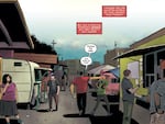 Is it so much to ask for a chef to be left alone with his food cart? Protagonist Rocky Granger, as imagined by Chris Sebela, George Kambadais, and Lesley Atlansky.