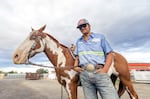 Happy Canyon cast member Lucien Cook and his horse Whiskey wait for rehearsal to begin. Cook will take on a key role next season as he and his horse will represent Happy Canyon in the Westward Ho! parade and carry the flag during the national anthem. 