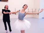 OBT Artistic Director Dani Rowe coaches Carly Wheaton during a rehearsal for Swan Lake last fall.