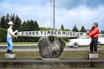 The Forks Timber Museum in Forks, Wash., is shown on Sept. 12, 2025. Before the "Twilight" series, Forks' main economic driver was timber. But the "Twilight" franchise, which takes place in the town, brought a new tourism economy to Forks.