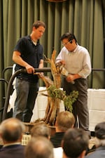 Neil with his teacher, famed Japanese bonsai master Masahiko Kimura. He was known as the "Magical Technician of Kindai Shuppan."