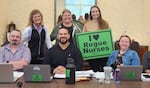 Members of the ONA bargaining team for Rouge Regional nurses.