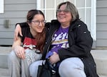 Class of 2025 student Leyna, left, and her mother Lan Nguyen on their porch, Jan. 8, 2025.