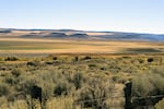 Crump Lake in 2021. The lake has been periodically closed to the public by order of the Department of State Lands, aiming to protect cultural objects and natural features of the lake bed and surrounding areas, now exposed due to drought and low water levels.