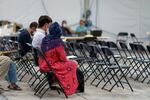 Afghan refugees are processed at Fort Bliss' Doña Ana Village where they are being housed in New Mexico, Sept. 10, 2021. The U.S. military base is where Afghans airlifted out of Afghanistan are screened.