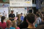 Blue Mountain Community College agriculture sciences professor Matt Liscom talks to seventh and eighth grade students from Ione. They're touring campus as part of Eastern Promise.