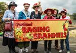 Portland group "Raging Grannies" were present as well and rode out to the Fennica on a motorboat.