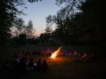 Campers end the day with a vatra, or bonfire, singing and storytelling in Ukrainian.