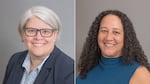 Meghan Moyer, left, and Shannon Singleton are leading candidates for Multnomah County's board of commissioners.