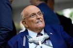 FILE - Former NYC mayor Rudy Giuliani participates in a ceremony commemorating the anniversary of the 9-11 terror attacks in New York, Thursday, Sept. 11, 2025.