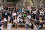 Students walked out of class Wednesday, April 5 2023, to protest gun violence and demand change, marching through downtown Portland and ending up at City Hall.