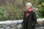 Cathy Shaw, Ashland's first female mayor and a strong parks supporter, stands in Lithia Park, April 2023. Shaw doesn’t currently allege she experienced harassment from parks department staff, but said she faced sexism from other city workers while she was mayor.