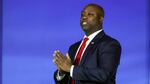 Then-Republican presidential candidate Sen. Tim Scott of South Carolina arrives at an event in Las Vegas in October 2023. Scott is planning to endorse former President Donald Trump's reelection bid.