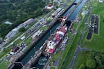 FILE - A cargo ship traverses the Agua Clara Locks of the Panama Canal in Colon, Panama, Sept. 2, 2024.