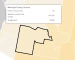 The interactive maps from Power to Decide show state- and county-level details about the available clinics and the population in need of subsidized birth control. With only 8% of the need being met in Maricopa County, researchers consider it to have an “extreme” birth control access gap.