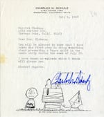 Charles Schulz's response to school teacher, Harriet Glickman.