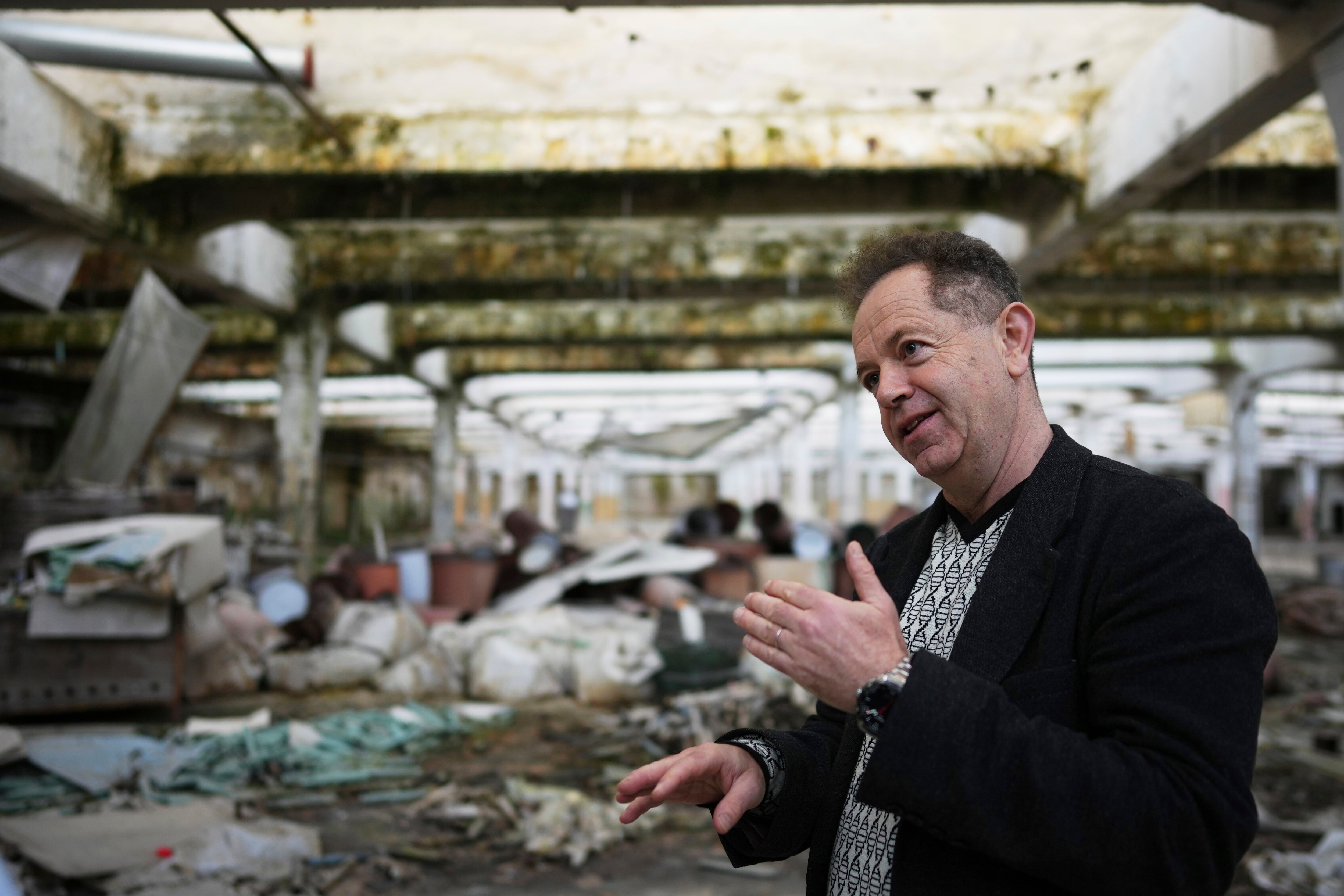 Daniel Löw-Beer, whose family used to own a factory where Oskar Schindler saved some 1,200 Jews during the World War II, talks to The Associated Press at the Museum of Survivors in Brnenec, Czech Republic, on May 10.