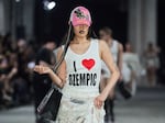 A T-shirt from fashion brand Namilia shown during Berlin Fashion on July 3, 2024 sparked an outcry on the brand's Instagram, with readers noting that Ozempic is in short supply for people with a medical need for it.