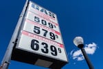 Gas prices are displayed on a sign at a gas station in Williams, Ariz., on Wednesday, July 6, 2022.