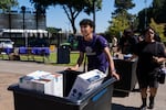 Charles Sanchez moves into his dorm at the University of Portland on Aug. 20, 2026, in Portland, Ore. Sanchez is one of about 800 first-year and transfer students joining the University of Portland this fall term.