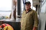 Captain Kurt Cochran aboard his boat, New Life, Newport, Oregon. May 14, 2026