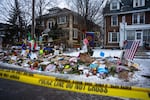 A makeshift memorial for Renee Good, who was fatally shot by an ICE officer on Jan. 7, is seen on Jan. 20, in Minneapolis.