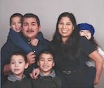 Undated photo of Kenia Jackeline Merlos, second from right, with her husband and four children. She and the four children have been detained at a Customs and Border Protection station near Ferndale, Wash., while her husband at an Immigration and Customs Enforcement facility in Tacoma, Wash.