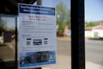 A flier advertises Route 21, a new route connecting people in Madras and Warm Springs to Kah-Nee-Ta Hot Springs Resort and Simnasho, in Warm Springs on May, 5, 2026.
