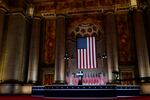Donald Trump Jr., speaks as he tapes his speech for the first day of the Republican National Convention from the Andrew W. Mellon Auditorium in Washington, Monday, Aug. 24, 2020.