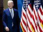 President Biden arrives at a conservation summit at the  Interior Department on March 21, 2023.