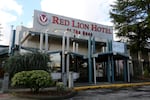 The former Red Lion Hotel Vancouver at the Quay was located just west of the Interstate 5 bridge. The hotel was torn down in March 2017 to make way for new development on the city's waterfront.